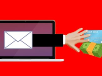 Phishing emails and scams on a computer grab your money and credit cards