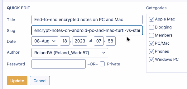 Edit the post slug URL in WordPress.