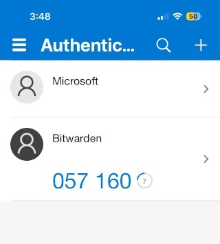 Microsoft Authenticator app.
