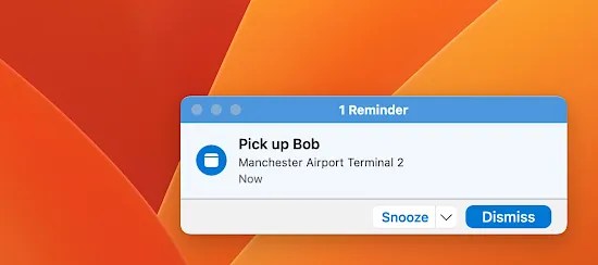 Outlook's own notification in macOS.