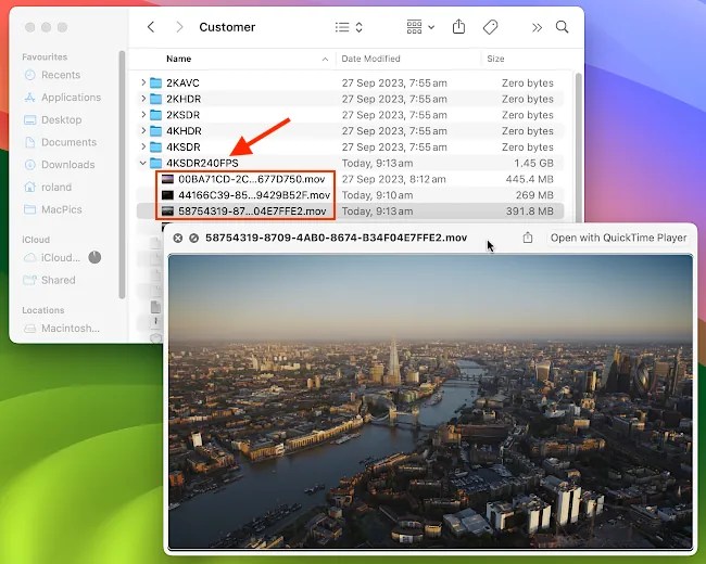 Video wallpaper location in macOS Sonoma.