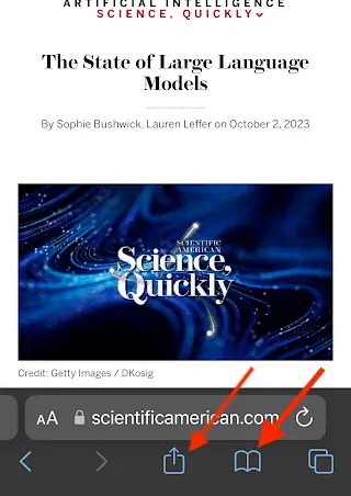 Safari browser on the iPhone.