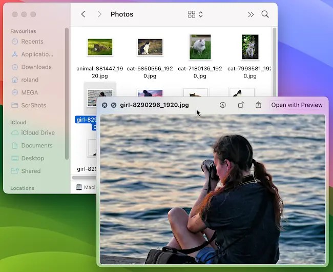 Remove photo backgrounds in Finder.