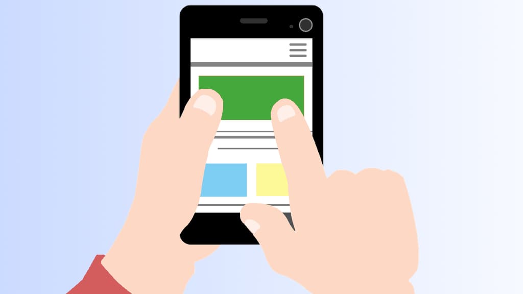 Illustration of someone holding a phone.