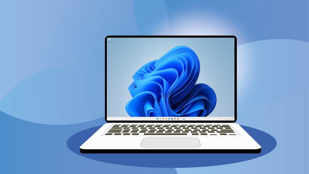 An illustration of a laptop computer running Windows.