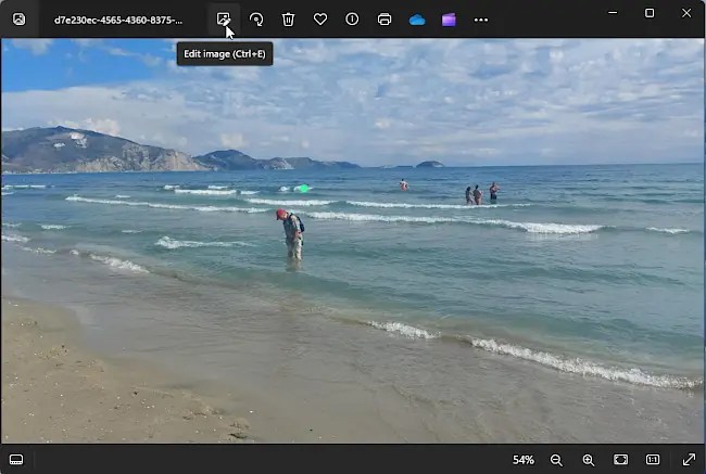 Windows Photos app showing a photograph.